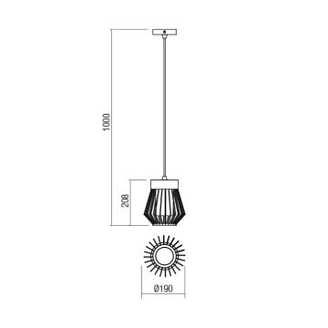 Redo 9845 - Lampada a sospensione da esterno TITTI 1xE27/42W/230V IP44 antracite