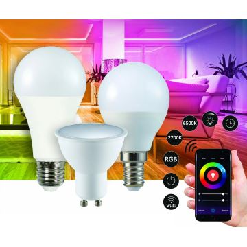 RGBW Lampadina LED dimmerabile A65 E27/11W/230V 2700-6500K Wi-Fi Tuya