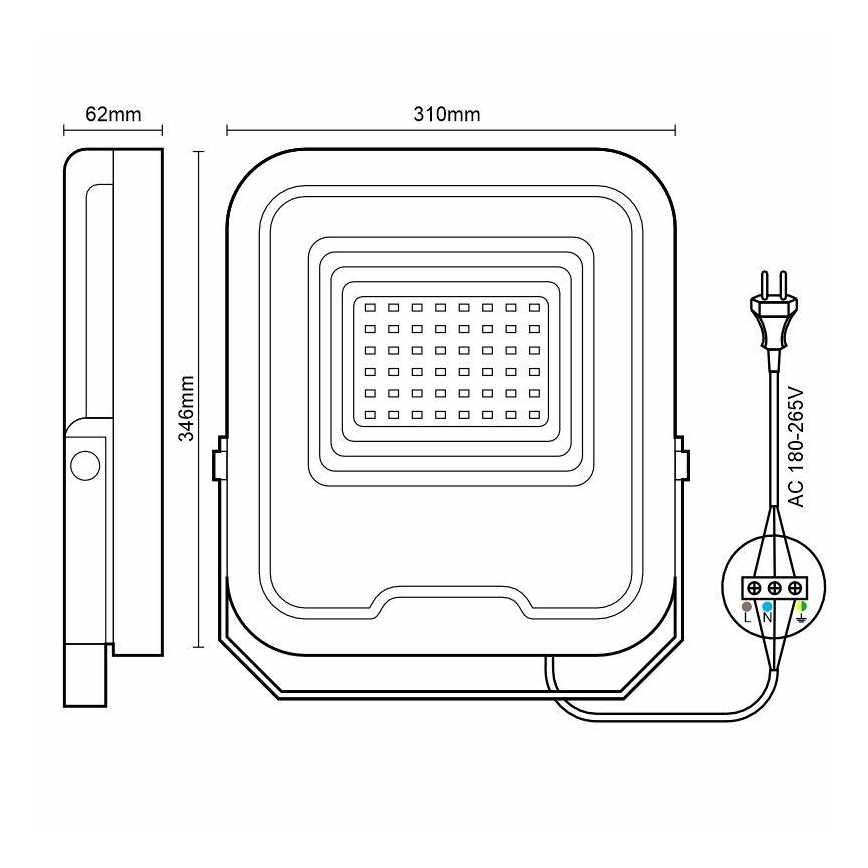 Riflettore LED PROFI LED/200W/180-265V 5000K IP65