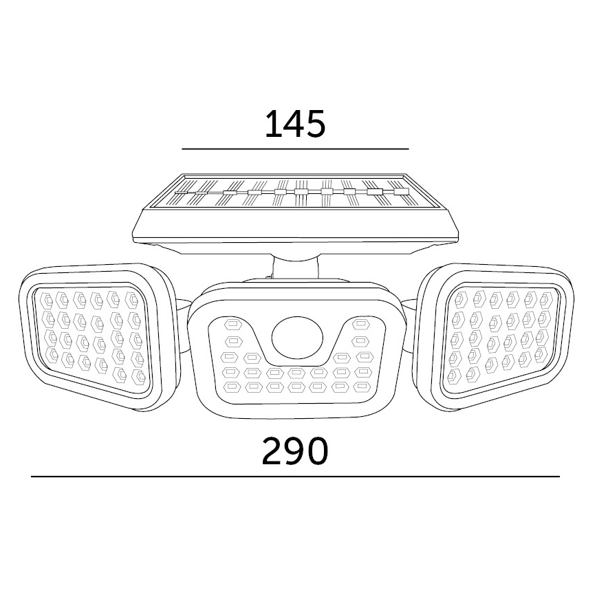 Riflettore LED solare con sensore LED/1,5W/3,7V 6000K IP44