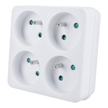 Sdoppiatore di prese 4x 10A bianco