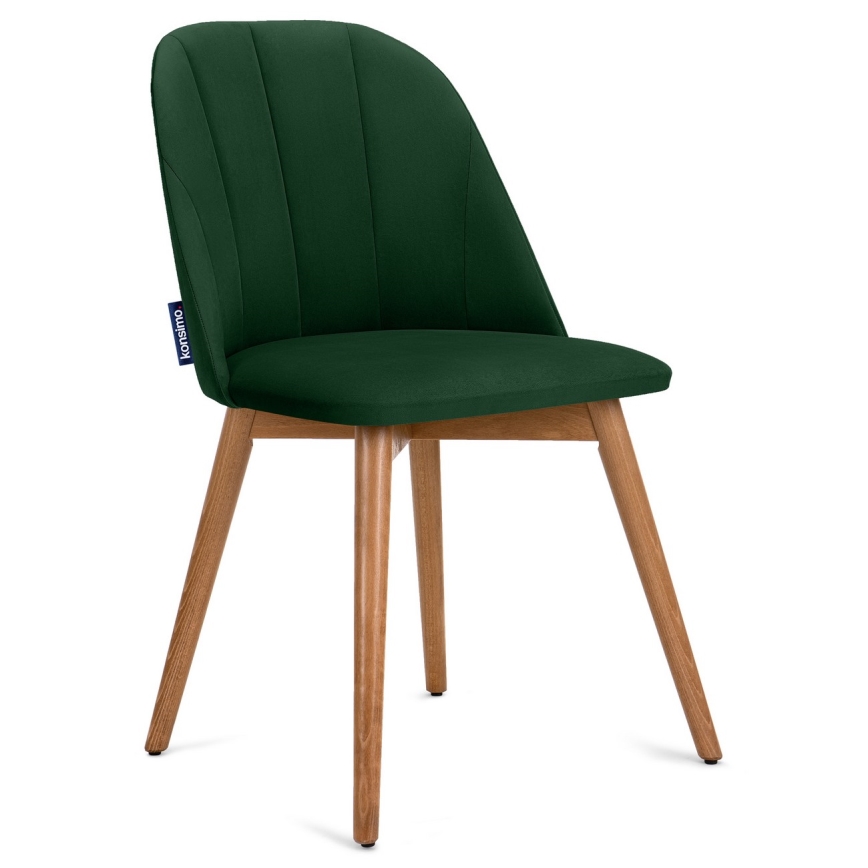 Sedia da pranzo BAKERI 86x48 cm verde scuro/faggio