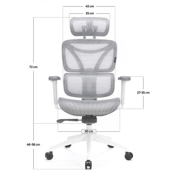 Sedia da ufficio ergonomica LEVANO grigio/bianco/nero