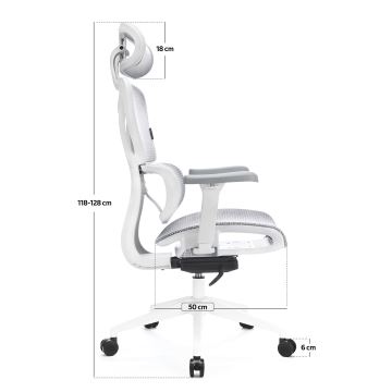 Sedia da ufficio ergonomica LEVANO grigio/bianco/nero