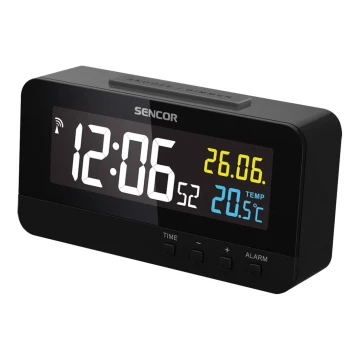 Sencor - Digital clock con alarm e thermometer 230V/1xCR2032