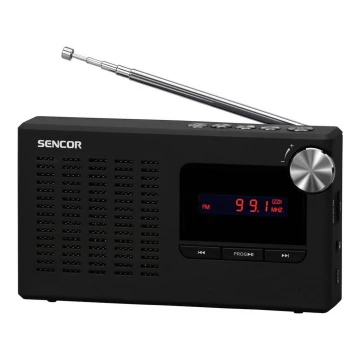 Sencor - Ricevitore radio FM portatile PLL 5W 800 mAh 3,7V USB e MicroSD