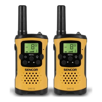 Sencor - SET 2x Walkie-talkie 3xAAA raggio 5 km giallo/nero