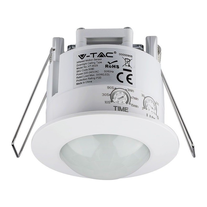 Sensore di movimento da incasso PIR 360° 300W/230V bianco