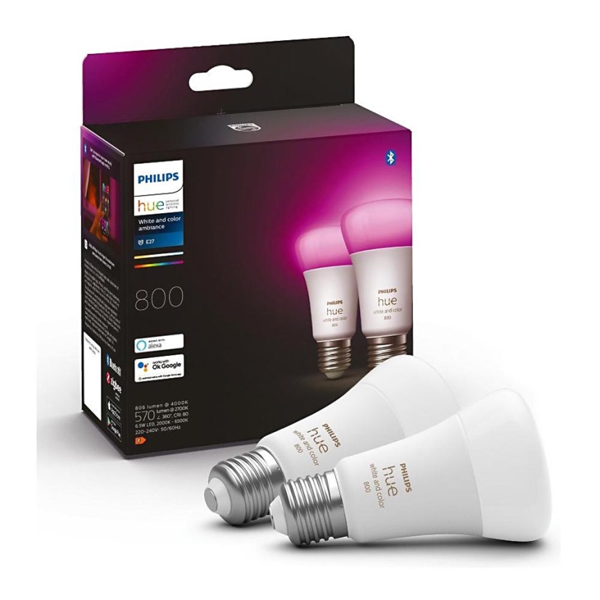 SET 2 lampadine LED dimmerabili Philips Hue White And Colour Ambiance A60 E27/6,5W/230V 2000-6500K