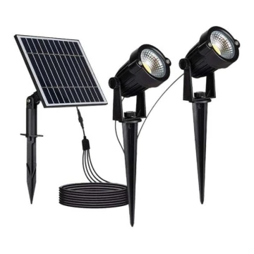 SET 2x Lampada solare LED da esterno 2xLED/1,2W/3,7V IP65 3000K