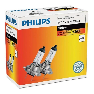 SET 2x Lampadina automobili Philips VISION 12972PRC2 H7 PX26d/55W/12V