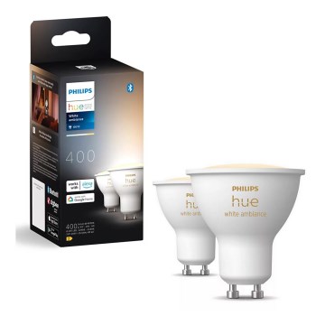 SET 2x Lampadina LED dimmerabile Philips Hue WHITE AMBIANCE GU10/4,2W/230V 2200-6500K