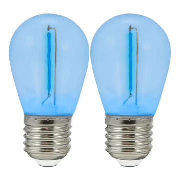 SET 2x Lampadina LED PARTY E27/0,3W/36V blu