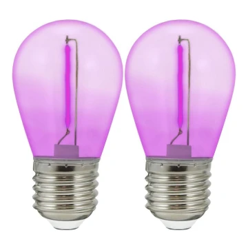 SET 2x Lampadina LED PARTY E27/0,3W/36V viola