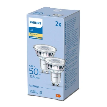 SET 2x Lampadina LED Philips GU10/4,6W/230V 2700K