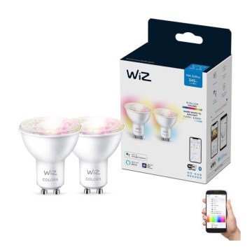 SET 2x Lampadina LED RGBW dimmerabile PAR16 GU10/4,7W/230V 2200-6500K Wi-Fi - WiZ