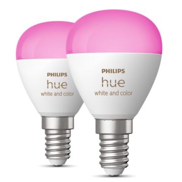 SET 2x Lampadina LED RGBW dimmerabile Philips Hue White And Color Ambiance P45 E14/5,1W/230V 2000-6500K