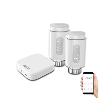 SET 2x Smart testa termostatica + intelligente gateway GW1 Wi-Fi Zigbee