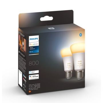 SET 2xLED Lampadina Dimmerabile Philips Hue WHITE AMBIANCE E27/6W/230V 2200-6500K