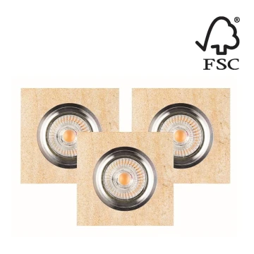 SET 3x Lampada LED da incasso VITAR 1xGU10/5W/230V CRI 90 arenaria – FSC certificato