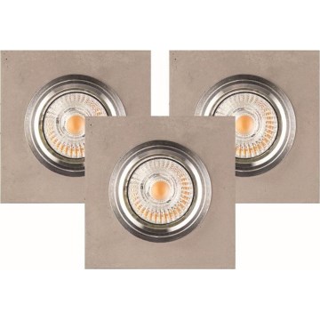 SET 3x Lampada LED da incasso VITAR 1xGU10/5W/230V CRI 90 calcestruzzo – FSC certificato