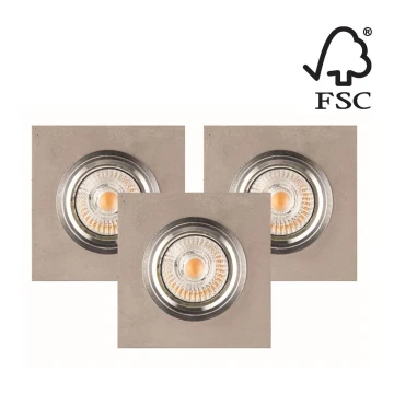 SET 3x Lampada LED da incasso VITAR 1xGU10/5W/230V CRI 90 calcestruzzo – FSC certificato