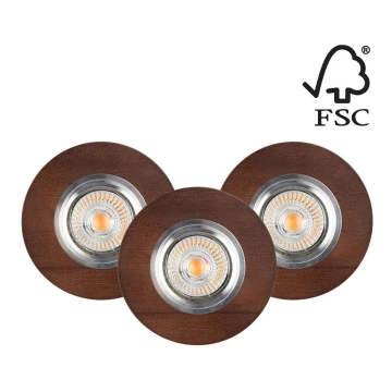 SET 3x Lampada LED da incasso VITAR 1xGU10/5W/230V CRI 90 faggio – FSC certificato