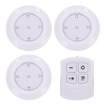 SET 3x Lampada LED dimmerabile con telecomando LED/3xAAA