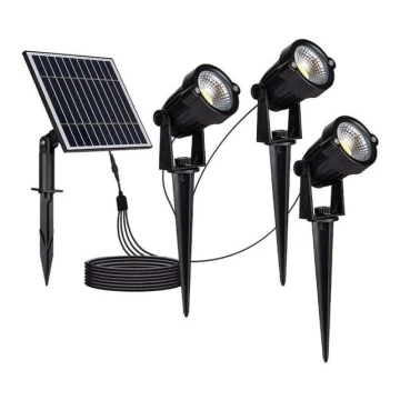 SET 3x Lampada solare LED da esterno 3xLED/1,2W/3,7V IP65 3000K