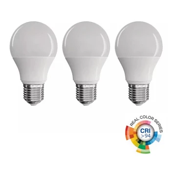 SET 3x Lampadina LED A60 E27/7,2W/230V 4000K CRI 94 Ra