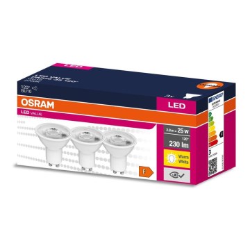 SET 3x Lampadina LED PAR16 GU10/2,8W/230V 2700K 120° - Osram