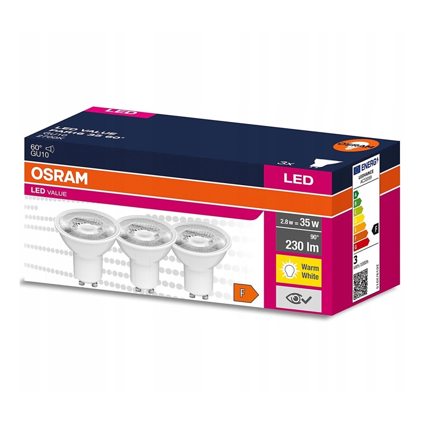 OSRAM Lampadina LED PAR16 36°, 35W 2700K GU10