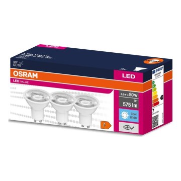 SET 3x Lampadina LED PAR16 GU10/6,9W/230V 4000K - Osram