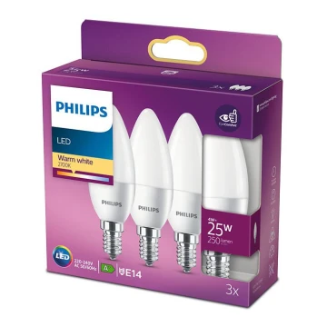 SET 3x Lampadina LED  Philips B35 E14/4W/230V 2700K