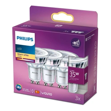 SET 3x Lampadina LED Philips GU10/3,5W/230V 2700K