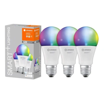 SET 3x Lampadina LED RGB dimmerabile SMART+ E27/9W/230V 2700K-6500K Wi-Fi - Ledvance