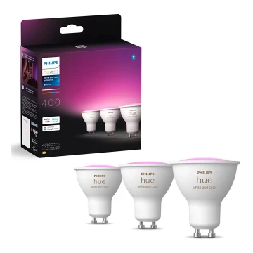 SET 3x Lampadina LED RGBW dimmerabile Philips Hue WHITE AND COLOR AMBIANCE GU10/4,2W/230V 2000-6500K