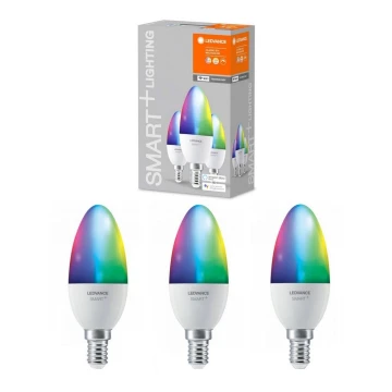 SET 3x Lampadine LED RGBW dimmerabili SMART+ E14/5W/230V 2700K-6500K - Ledvance