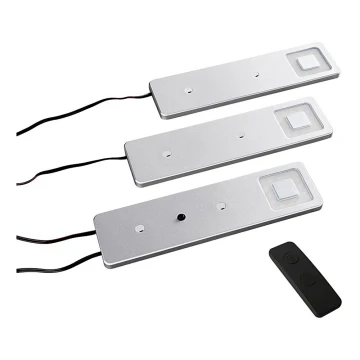 SET 3x LED Dimmerabile sotto il mobile della cucina CORTINA LED/2,4W/230V+ telecomando