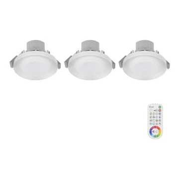 SET 3x LED RGB Lampada da incasso dimmerabile per bagni ARGON LED/7,3W/230V IP44 + telecomando