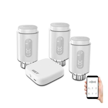 SET 3x Smart testa termostatica + intelligente gateway GW1 Wi-Fi Zigbee