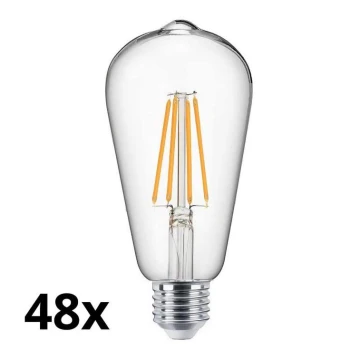 SET 48x Lampadina LED VINTAGE ST64 E27/7W/230V 2700K