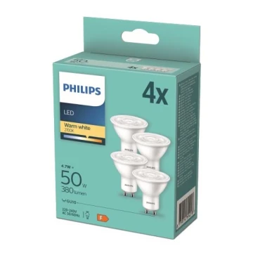 SET 4x Lampadina LED Philips GU10/4,7W/230V 2700K