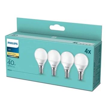 SET 4x LED Lampadina Philips P45 E14/5,5W/230V 2700K