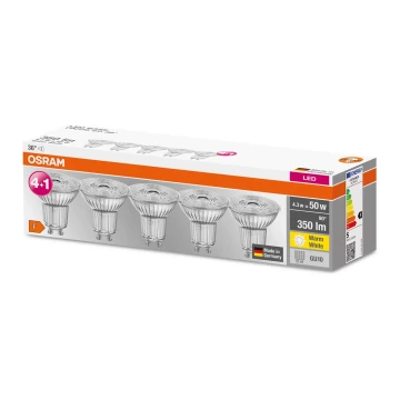 SET 5x Lampadina LED PAR16 GU10/4,3W/230V 2700K 36° - Osram