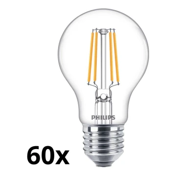 SET 60x Lampadina LED VINTAGE Philips A60 E27/4,3W/230V 2700K