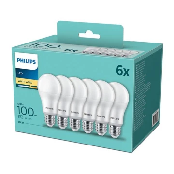 SET 6xLampadine LED Philips A60 E27/13W/230V 2700K