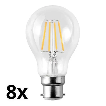 SET 8x Lampadina LED A60 B22/7W/230V 2700K