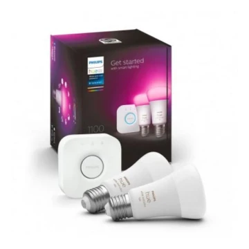 Set base Philips Hue WHITE AND COLOUR AMBIANCE 2xE27/9W/230V 2000-6500K + dispositivo di interconnessione