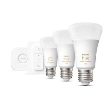 Set di base Philips Hue White Ambiance 3xE27/8W 2200-6500K + Dispositivo di interconnessione e telecomando